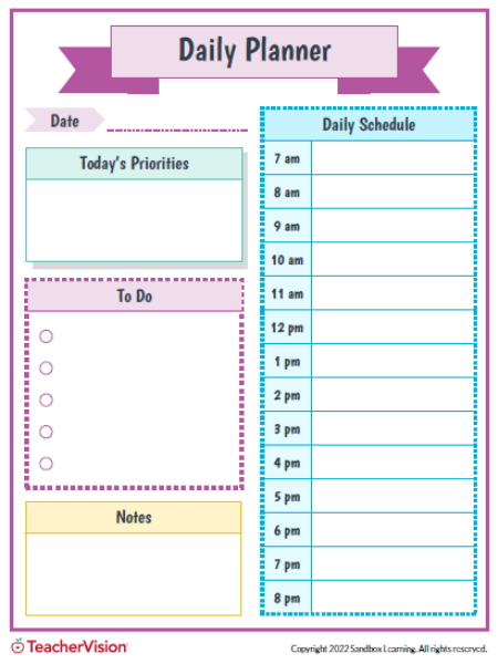 Daily Planner Printable