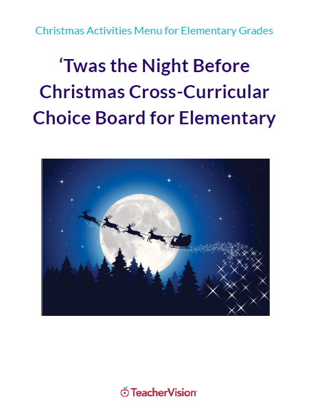 'Twas the Night Before Christmas Cross-Curricular Choice Board for Elementary