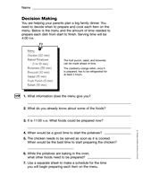 Timing: Decision Making Skills (Gr. 3)