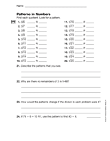 Patterns in Numbers: Division (Gr. 4)