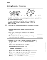 Listing Possible Outcomes (Gr. 4)