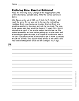 Exploring Time: Exact or Estimate? (Gr. 4)