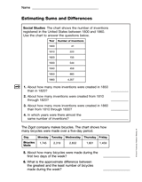 Estimating Sums and Differences (Gr. 4), Part 2