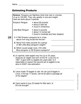 Estimating Products (Gr. 5)