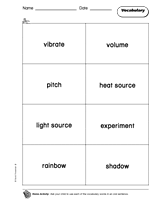 Sound, Heat, and Light: Vocabulary 2