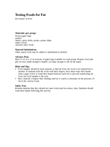 Investigate Activity: Testing Foods for Fat