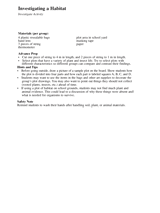 Investigate Activity: Investigating a Habitat