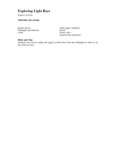 Explore Activity: Angle of Light Rays