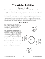 Winter Solstice Activities