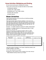 Home Activities: Multiplying and Dividing