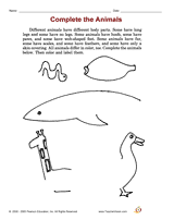 Complete the Animals
