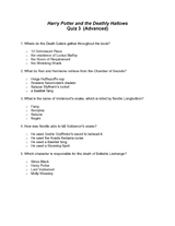 Harry Potter and the Deathly Hallows: Quiz 3 (Advanced)