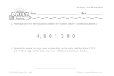 Math Warm-Up 27 for Gr. 3 & 4: Numbers and Numeration