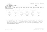 Math Warm-Up 223 for Gr. 5 & 6: Algebra, Patterns & Functions