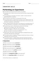 Performing an Experiment