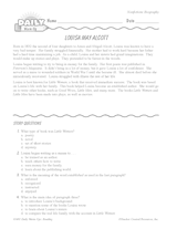 Louisa May Alcott Biography: A Nonfiction Reading Warm-Up