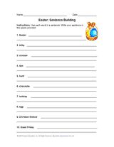 Easter Sentence Builders Activity