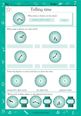 Telling Time: Clock Faces I (Grade 2)