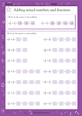 Adding & Simplifying Mixed Numbers and Fractions