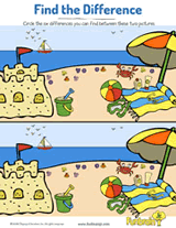 Beach Day Find the Difference