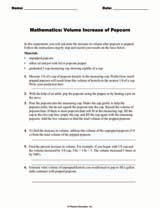 Mathematics: Volume Increase of Popcorn