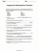 Language Arts: Mississippi River Vocabulary