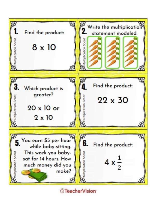 An interactive multiplication activity